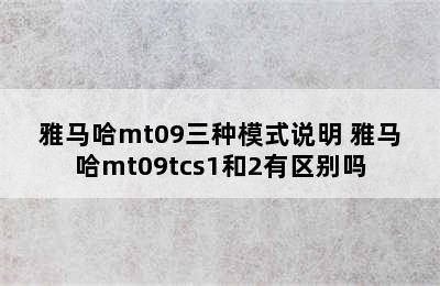 雅马哈mt09三种模式说明 雅马哈mt09tcs1和2有区别吗